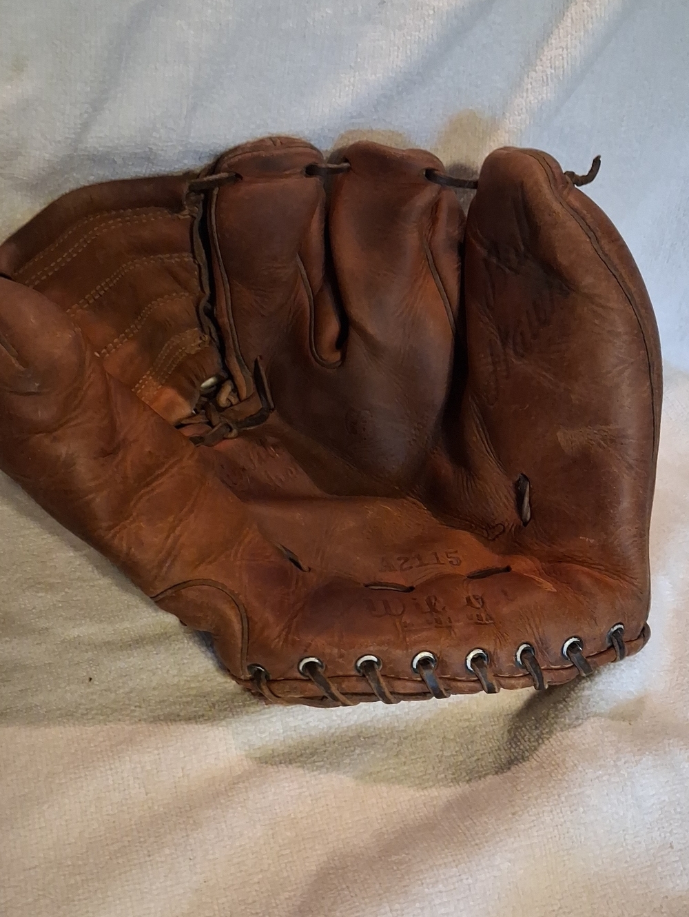 Wilson Brown Leather Men's Baseball Glove A2115 Ted William Ball Hawk 1940's
